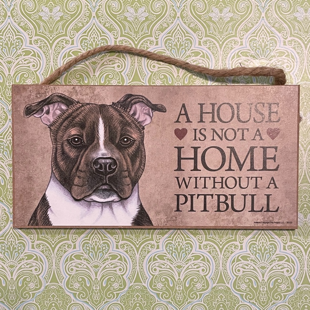 Pitbull Dog Wall Sign